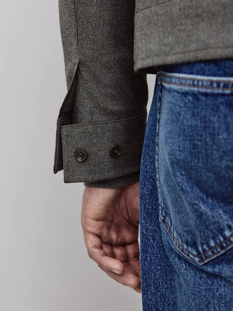 Brushed-Knit Milkman Jacket with Pockets