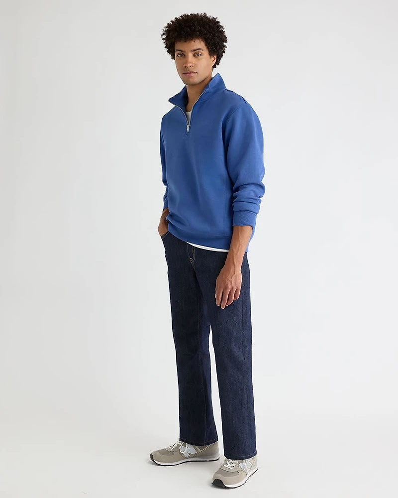 Pull à Col Montant Zippé et Manches Longues