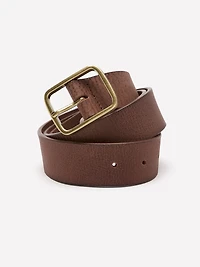 Ceinture en Cuir avec Boucle Laiton Vieilli