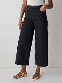 High-Rise Wide-Leg Cropped Jeans