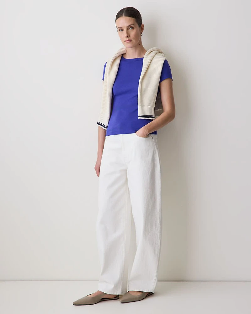 Short-Sleeve Crew-Neck Ribbed Tee