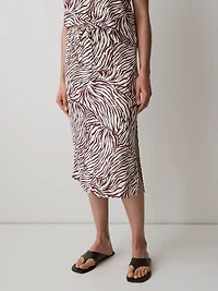 Jupe Midi à Coupe Droite Taille Haute