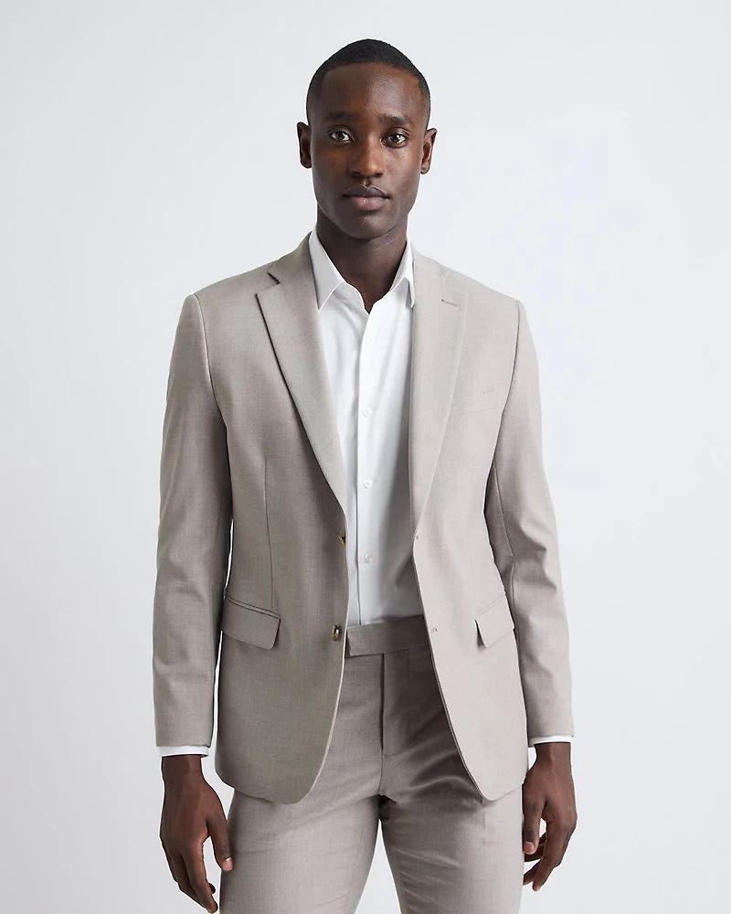 Slim-Fit Taupe Suit Blazer