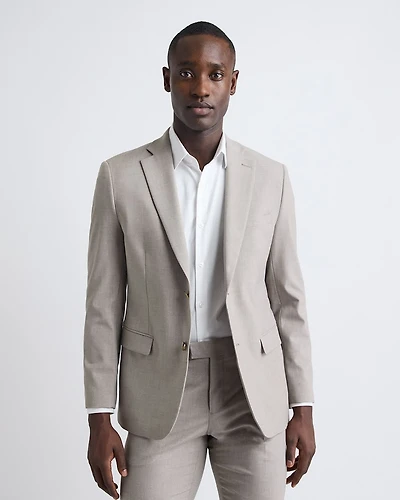 Slim-Fit Taupe Suit Blazer