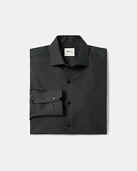 Chemise Habillée à Coupe Étroite en Dobby Micro Motif de Carrés