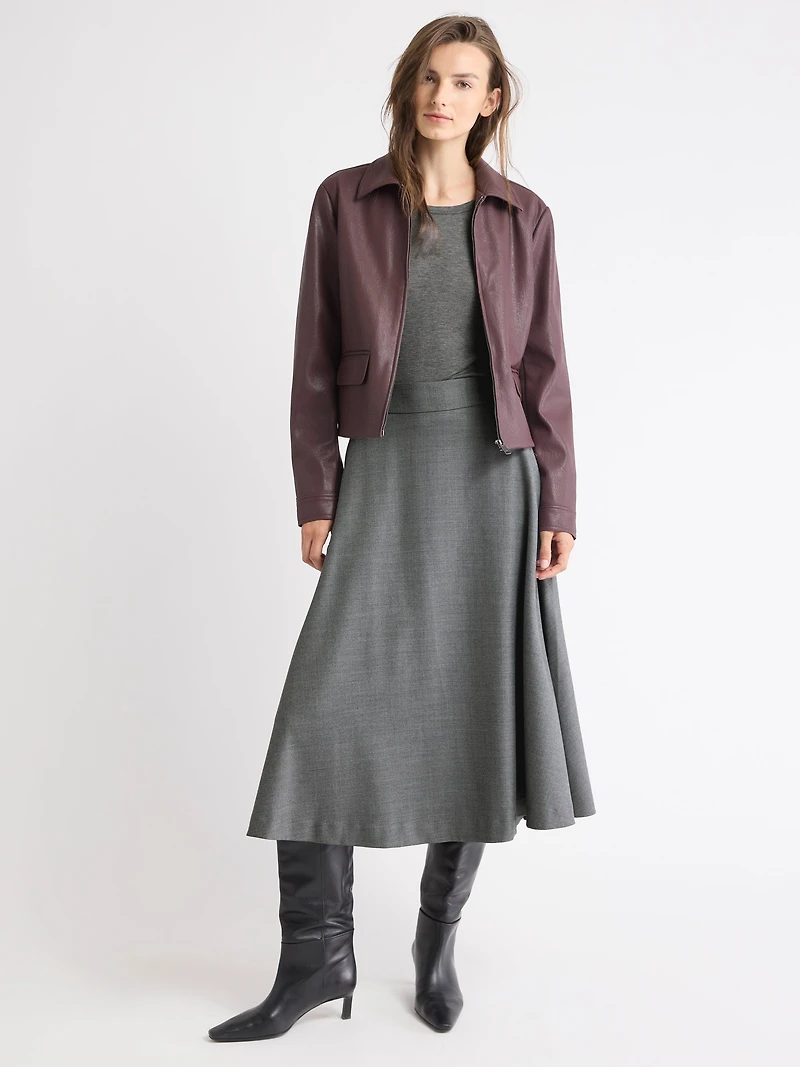 Short Faux Leather Jacket