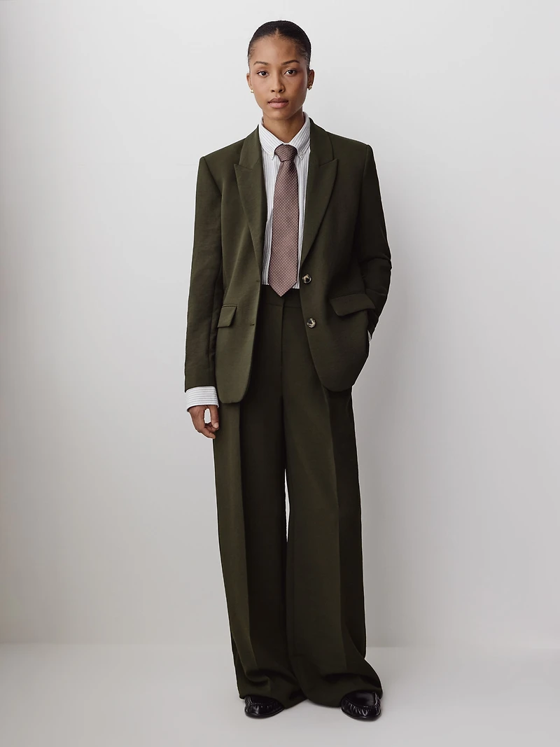 Pantalon à Jambe Large et Taille Haute