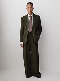 Pantalon à Jambe Large et Taille Haute
