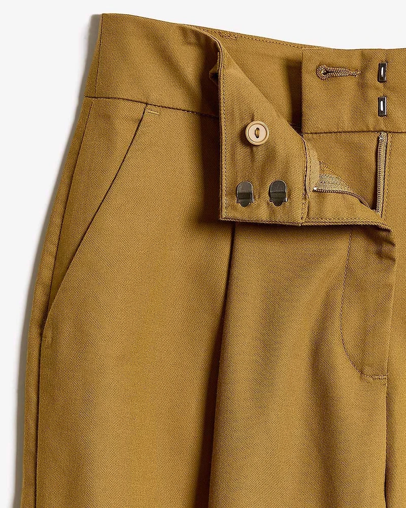 Twill High-Rise Barrel Ankle Pant