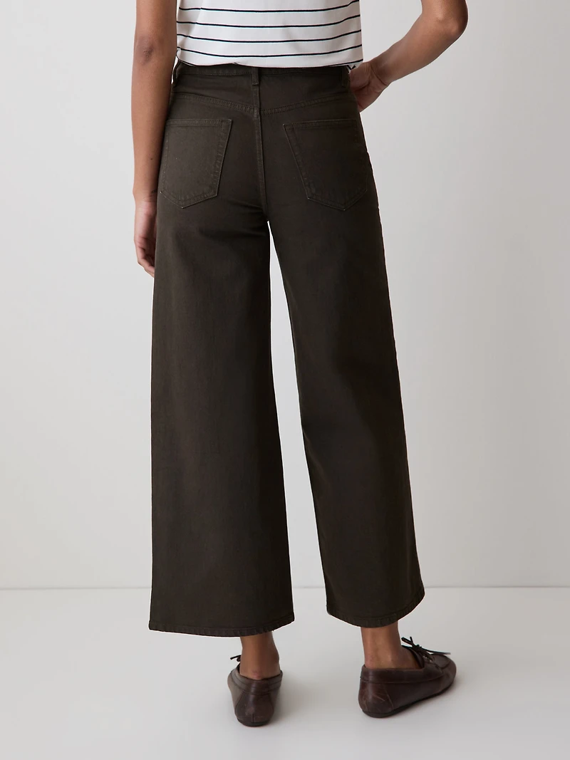 High-Rise Wide-Leg Cropped Jeans