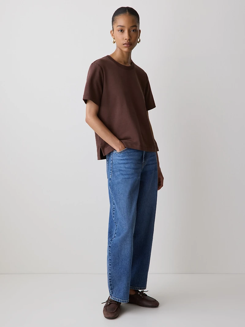 Short-Sleeve Cotton Basic Tee