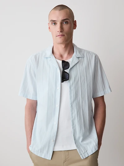 Short-Sleeve Shirt with Camp Collar