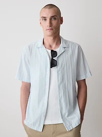 Short-Sleeve Shirt with Camp Collar