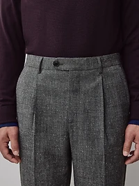 Pantalon de Ville en Tweed à Jambe Fuselée