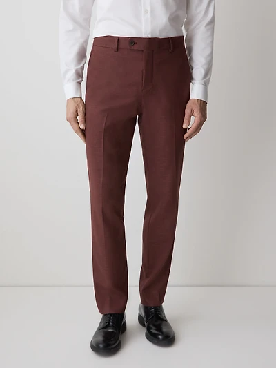 Slim-Fit Deep Berry Suit Pant