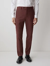 Slim-Fit Deep Berry Suit Pant