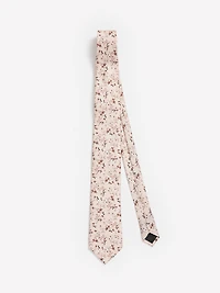 Cravate Régulière Rose à Motif Floral