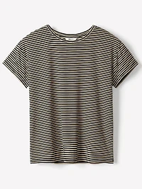 T-Shirt Boxy à Manches Courtes et Col Rond