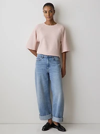 Long-Raglan-Sleeve Crew-Neck Top