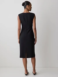 Robe Midi Sans Manches à Col Rond