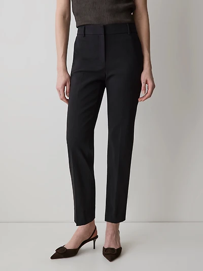 Limitless Straight-Leg Mid-Rise Black Ankle Pant