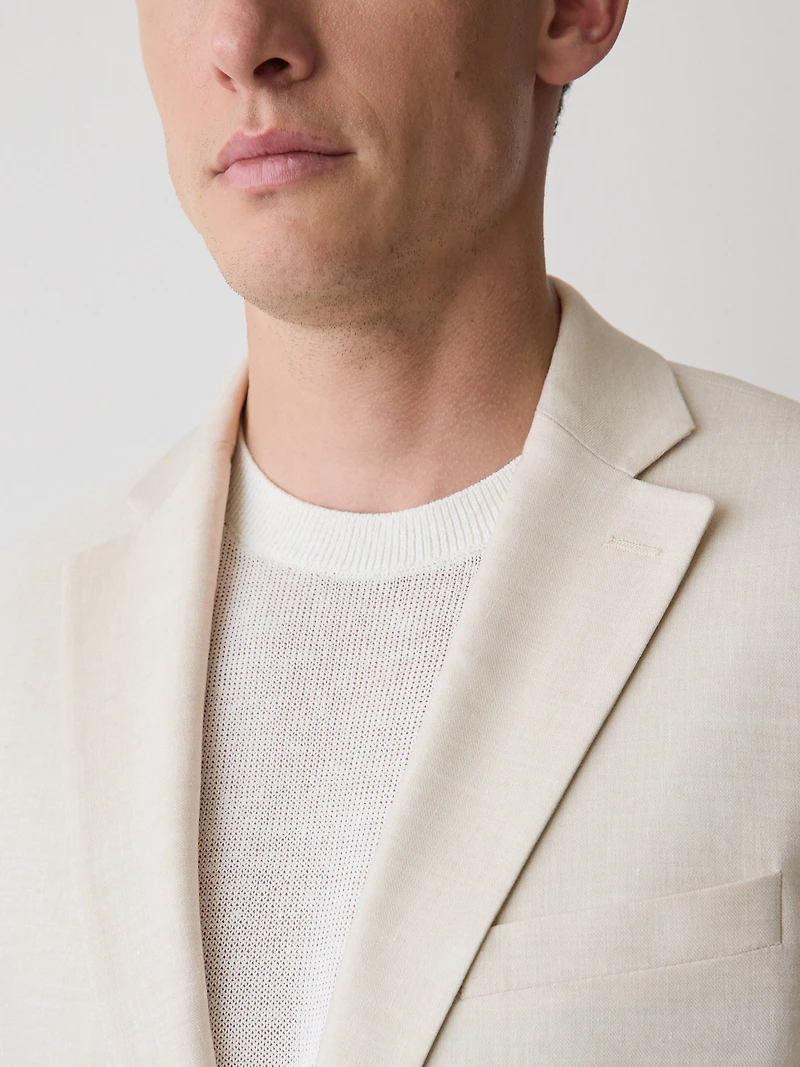 Veston en Lin Extensible à Coupe Ajustée