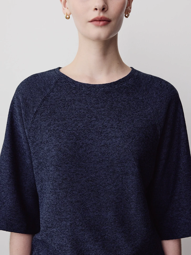 Long-Raglan-Sleeve Crew-Neck Top