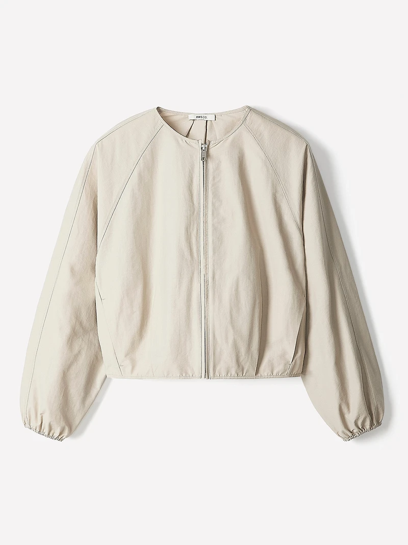 Short Twill Jacket with Cinched Waist