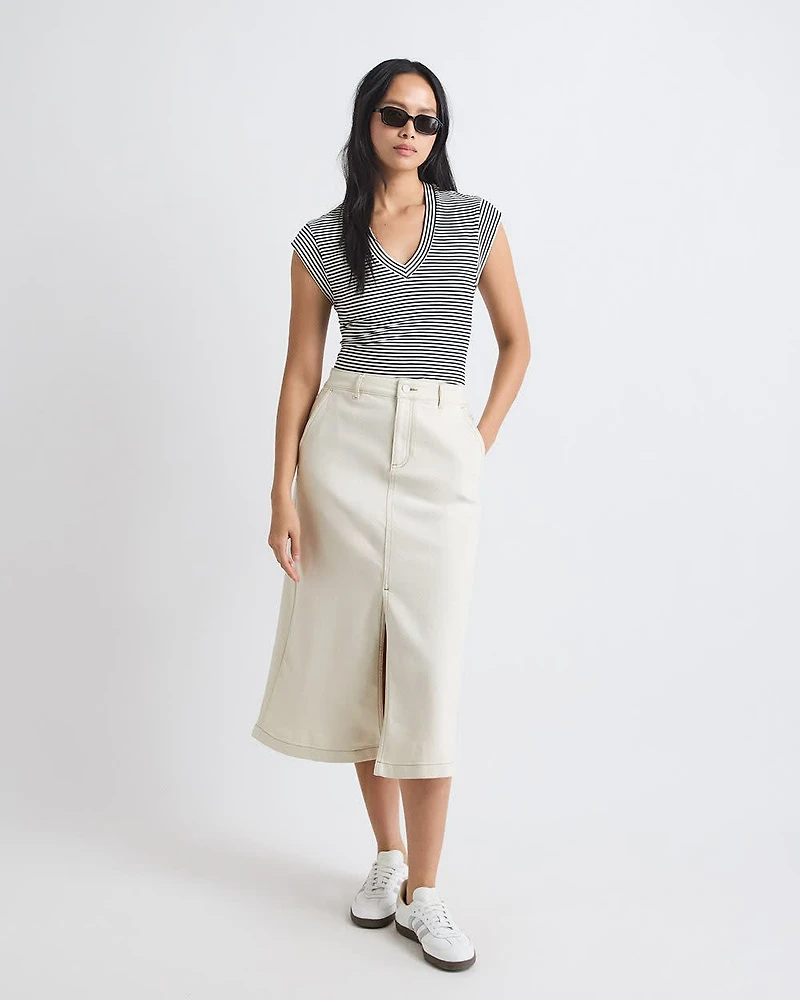 T-Shirt Classique à Manches Courtes et Col V