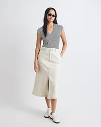 T-Shirt Classique à Manches Courtes et Col V