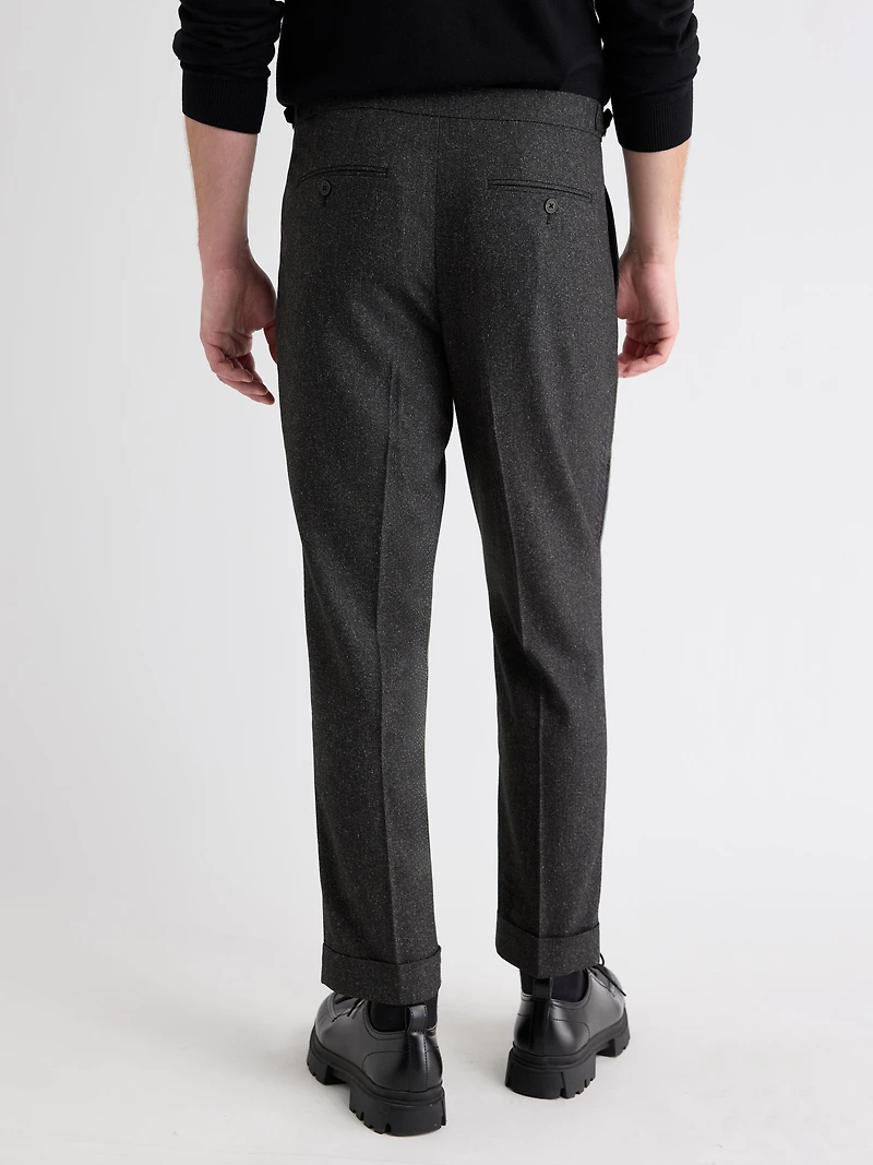 Pantalon à Jambe Fuselée en Tissu Effet Tweed