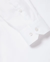 Slim-Fit White Twill Dress Shirt