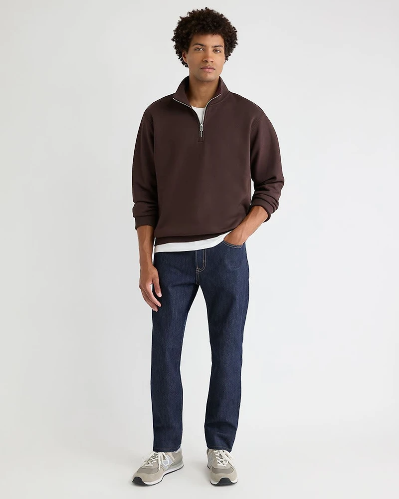 Long-Sleeve Half-Zip Mock-Neck Sweater