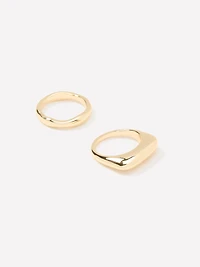 Stainless Steel Dome Rings - Set of 2