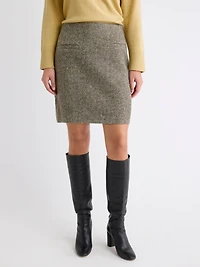 Jupe Mini A Coupe en Tweed