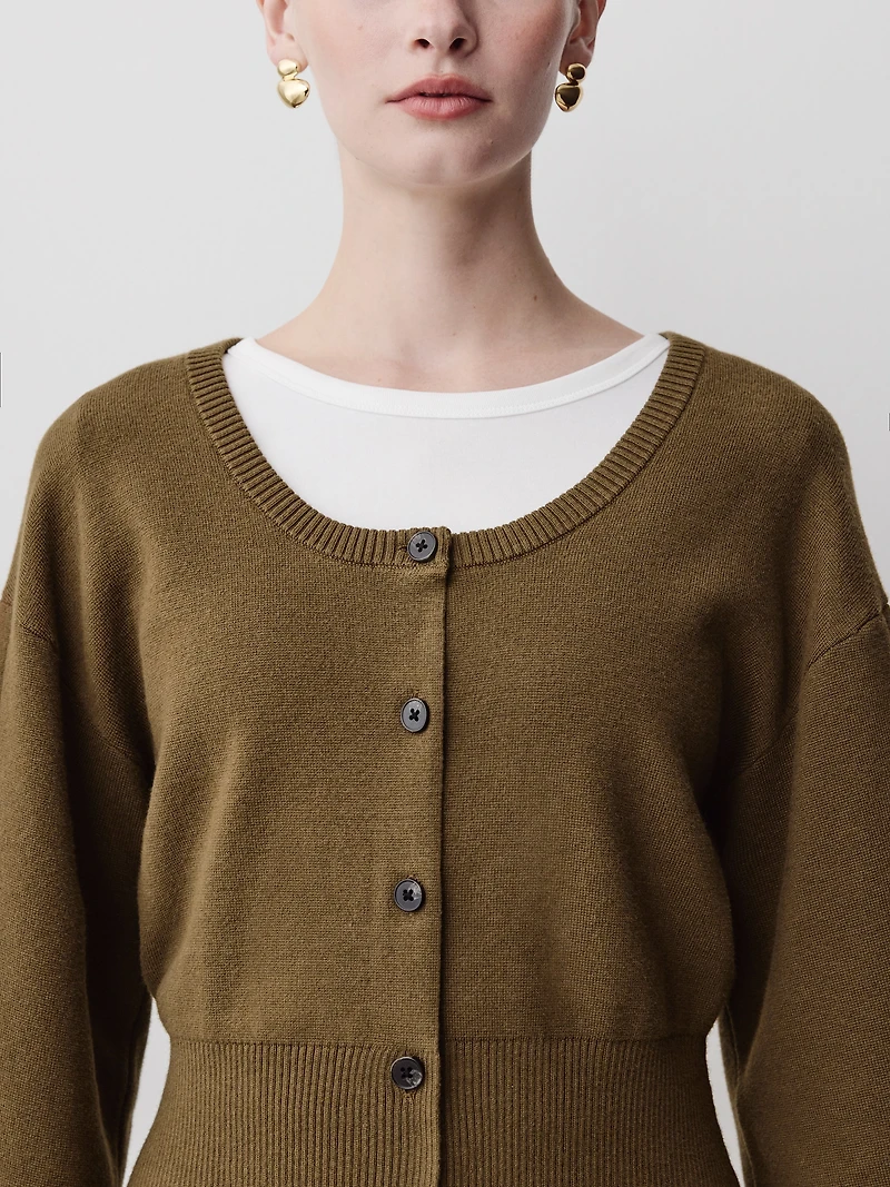 Long-Sleeve Cardigan with Cinched Waist