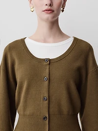 Long-Sleeve Cardigan with Cinched Waist