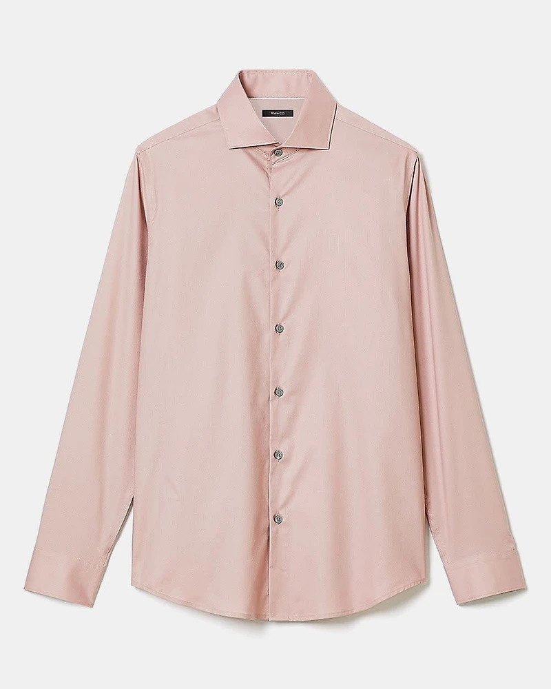 Slim-Fit Solid Sateen Dress Shirt