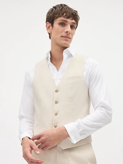 Veste de Complet en Lin Extensible