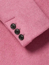 Manteau Long à Boutonnage Double en Mélange de Laine