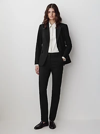 Pantalon Indispensable Coupe Signature Noir à Jambe Étroite Pleine Longueur et Taille Mi-Haute