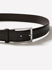 Ceinture en Cuir à Motif Peau de Crocodile