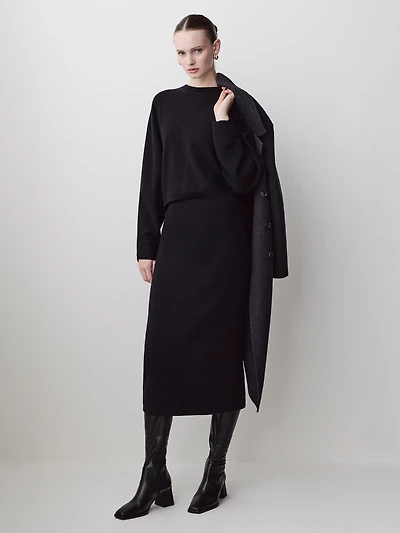 Knitted Pencil Midi Skirt