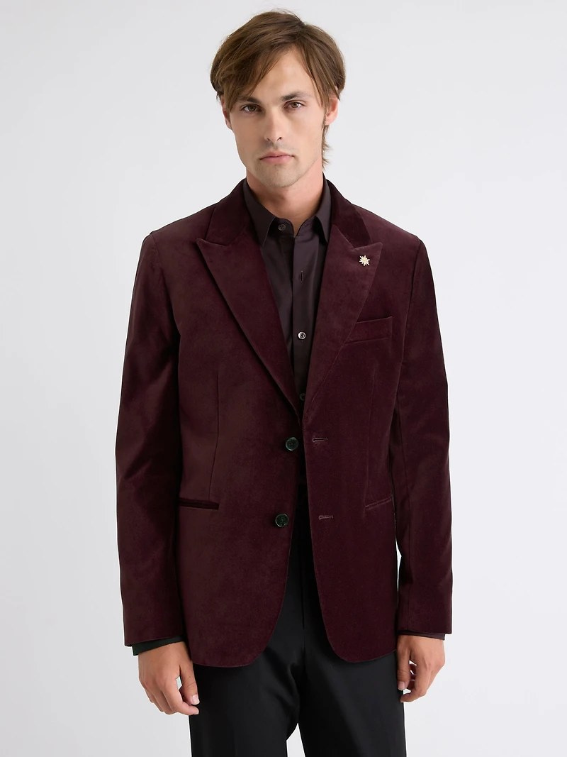 Tailored Fit Velvet Suit Blazer