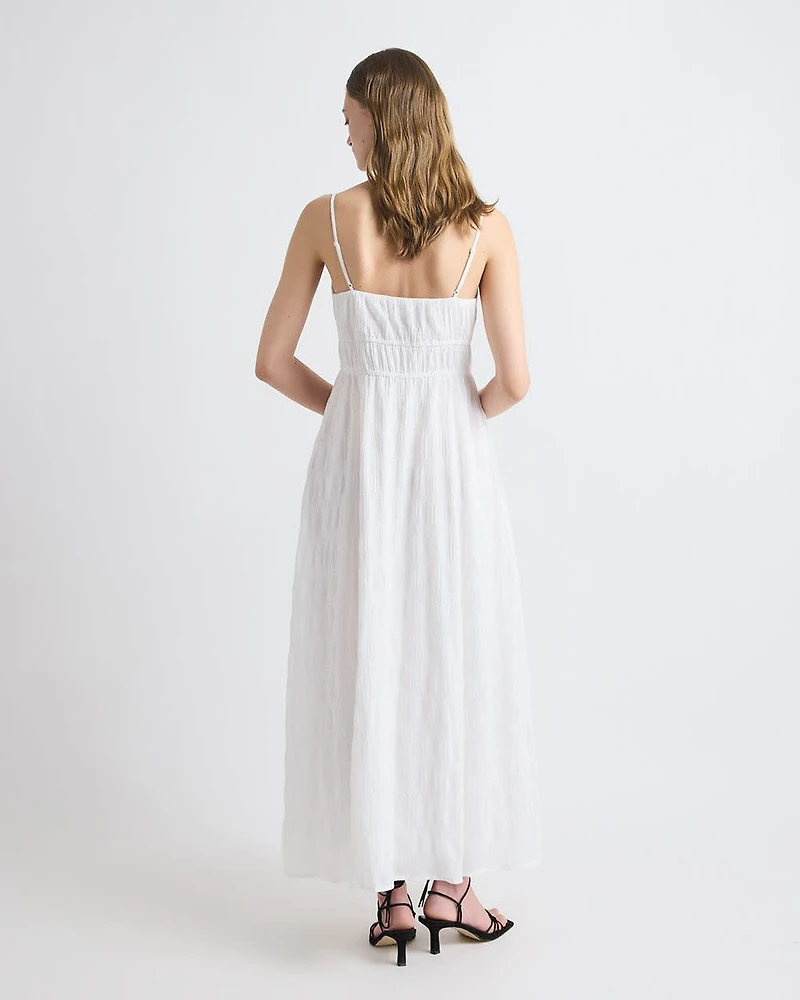 Sleeveless V-Neck Maxi Dress Textured Jacquard