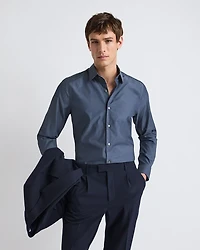 Slim-Fit Denim-Like Dress Shirt