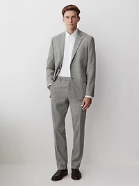 Slim-Fit Checkered Grey Suit Pant