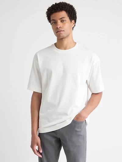 T-Shirt Ample à Manches Courtes et Col Rond