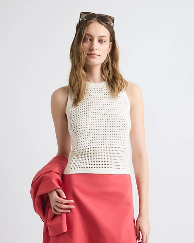 Sleeveless Short Crochet Sweater