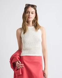 Sleeveless Short Crochet Sweater